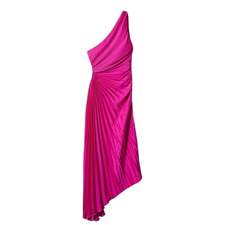 Majenta One Shoulder Pleated Maxi Dress Anny